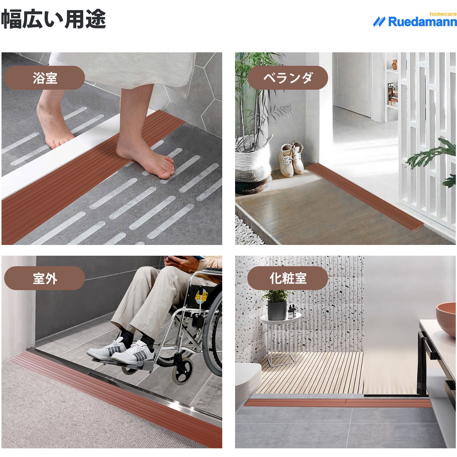 PTR9525Z 段差スロープ PVC材質 カット可能 Ruedamann 奥行き12.5cm幅