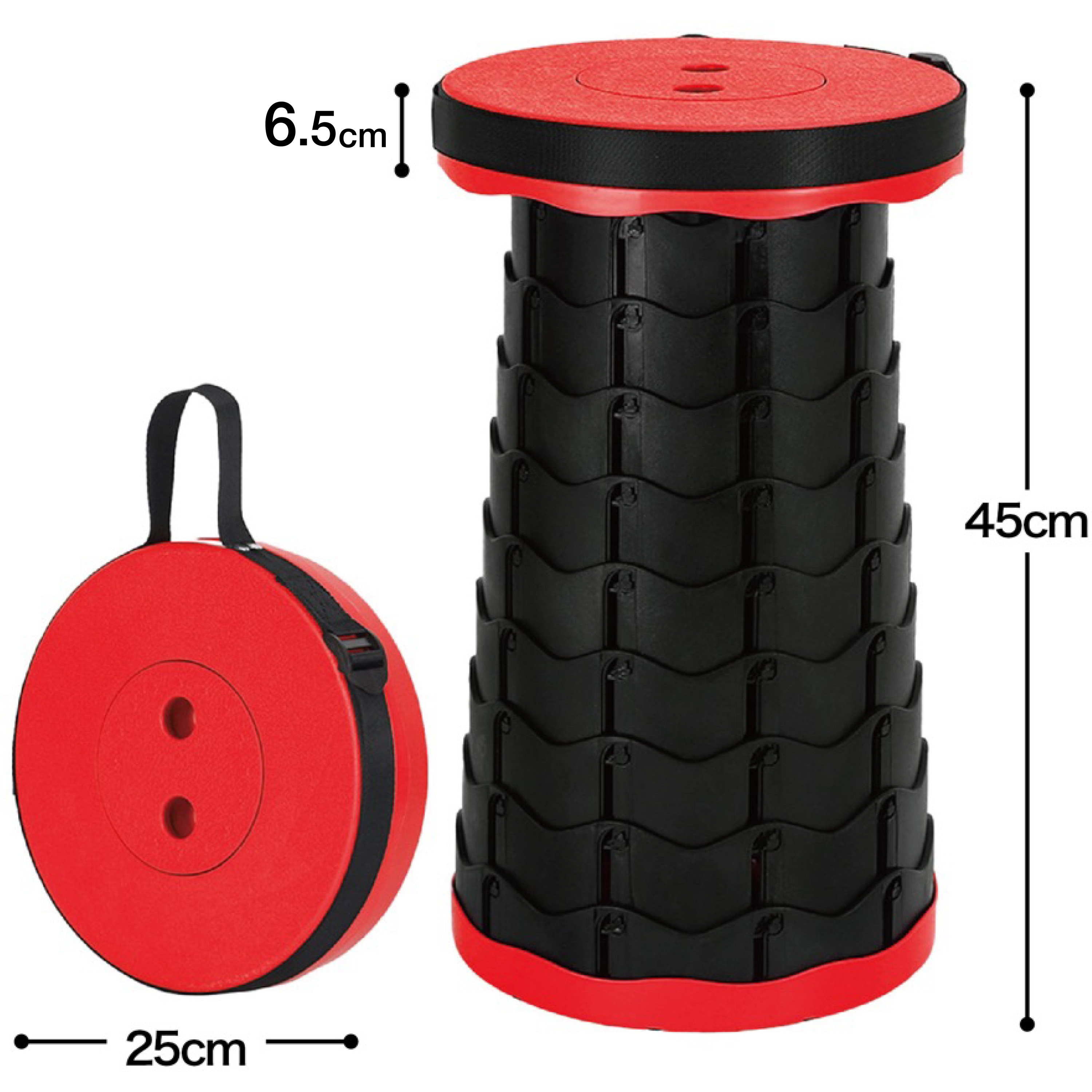 AFF-AST001-RD 10段階 折りたたみ椅子 スツール アウトドア