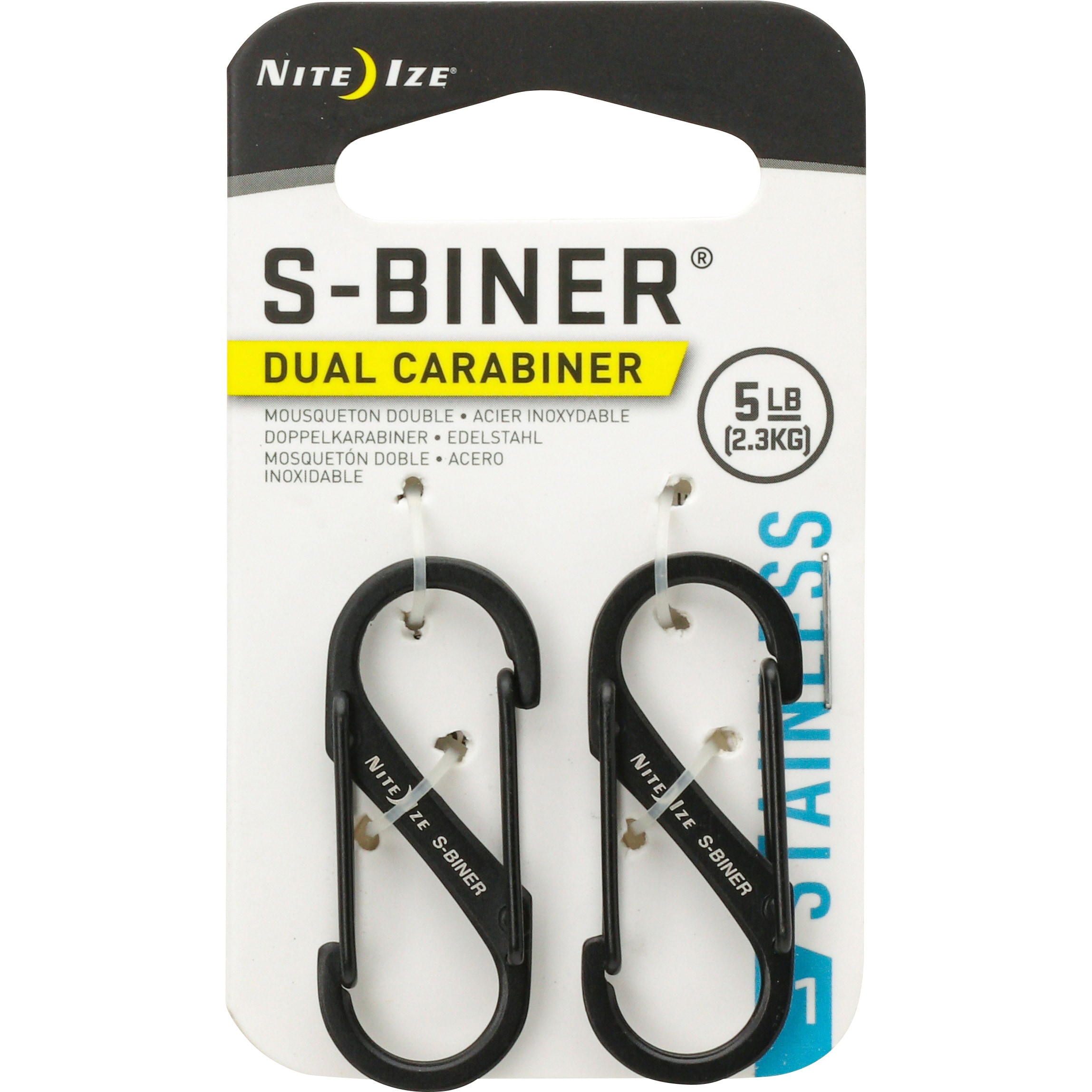 NI00837 S字フック エスビナー (ステンレス製) NiteIze ブラック色 1