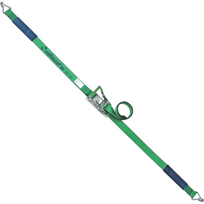 C3N14 ラッシングベルト(カムバックル式) allsafe 荷重220kg グリーン ベルト幅35mmベルト長さ巻取側4m