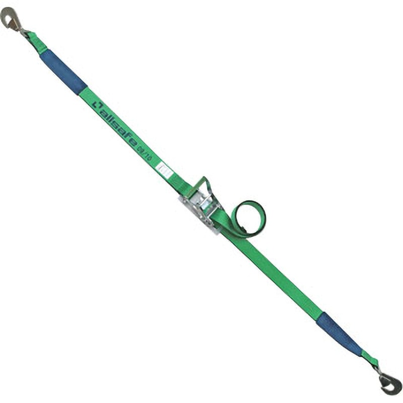 R5TH15 ラッシングベルト(ラチェットバックル式) allsafe セーフティクロス 荷重1000kg グリーン ベルト幅50mmベルト長さ巻取側5m