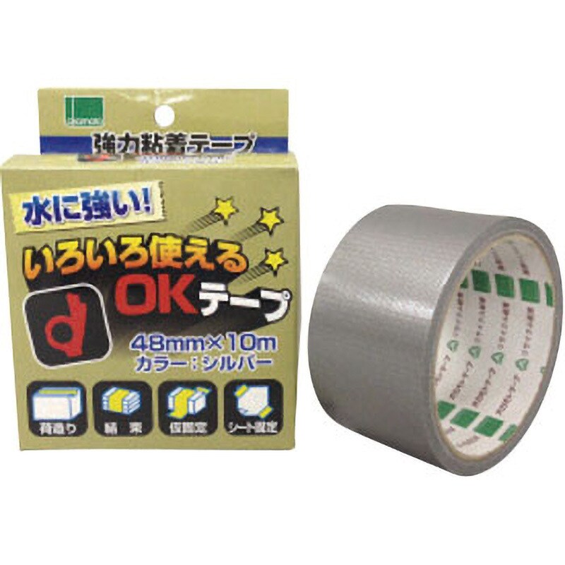 まとめ) オカモト いろいろ使えるOKテープ 48mm×10m オリーブ OKT48-O