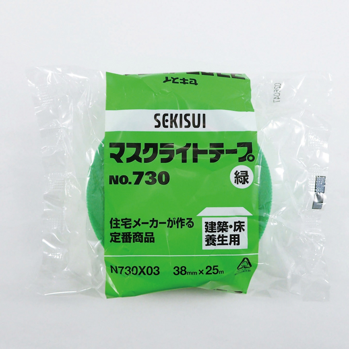N730X03 マスクライトテープ No.730 セキスイ 床養生シート固定用 PEヤーンクロス基材 テープ幅38mmテープ長さ25m 1箱(36巻) N730X03
