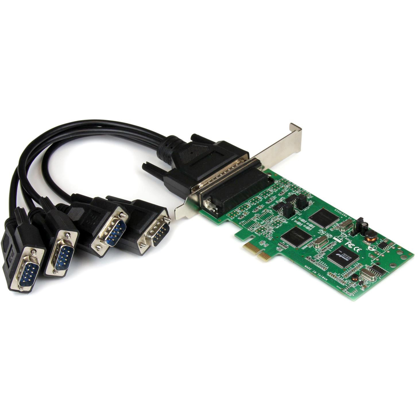 PEX4S232485 シリアルアダプターカード/PCIe x1/4ポート増設/2x RS232 + 2x RS422/RS485/標準&ロープロファイル/ブレイクアウトケーブル付 1個 StarTech.com 【通販モノタロウ】
