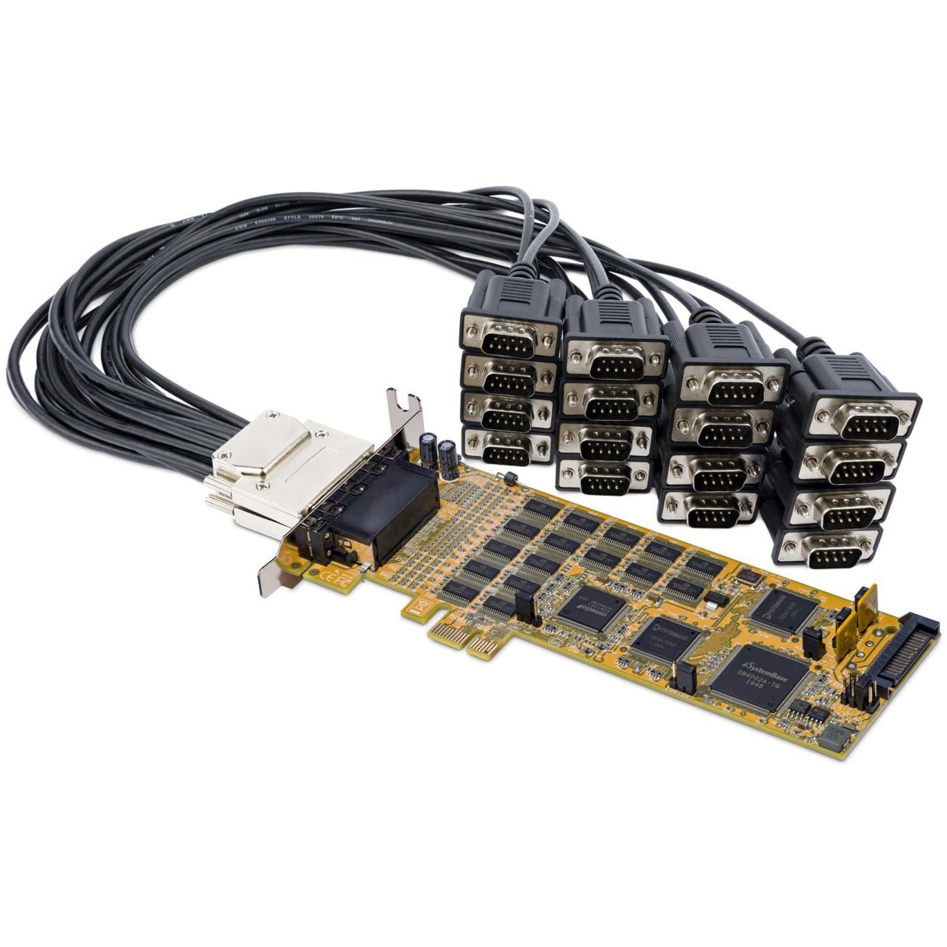 PEX16S550LP RS232C シリアルインターフェースカード/PCI Express x1/16ポート RS232C/16C1050 UART/標準&ロープロファイル/PCIe DB9 変換アダプター/Windowsのみ 1個 StarTech.com 【通販モノタロウ】