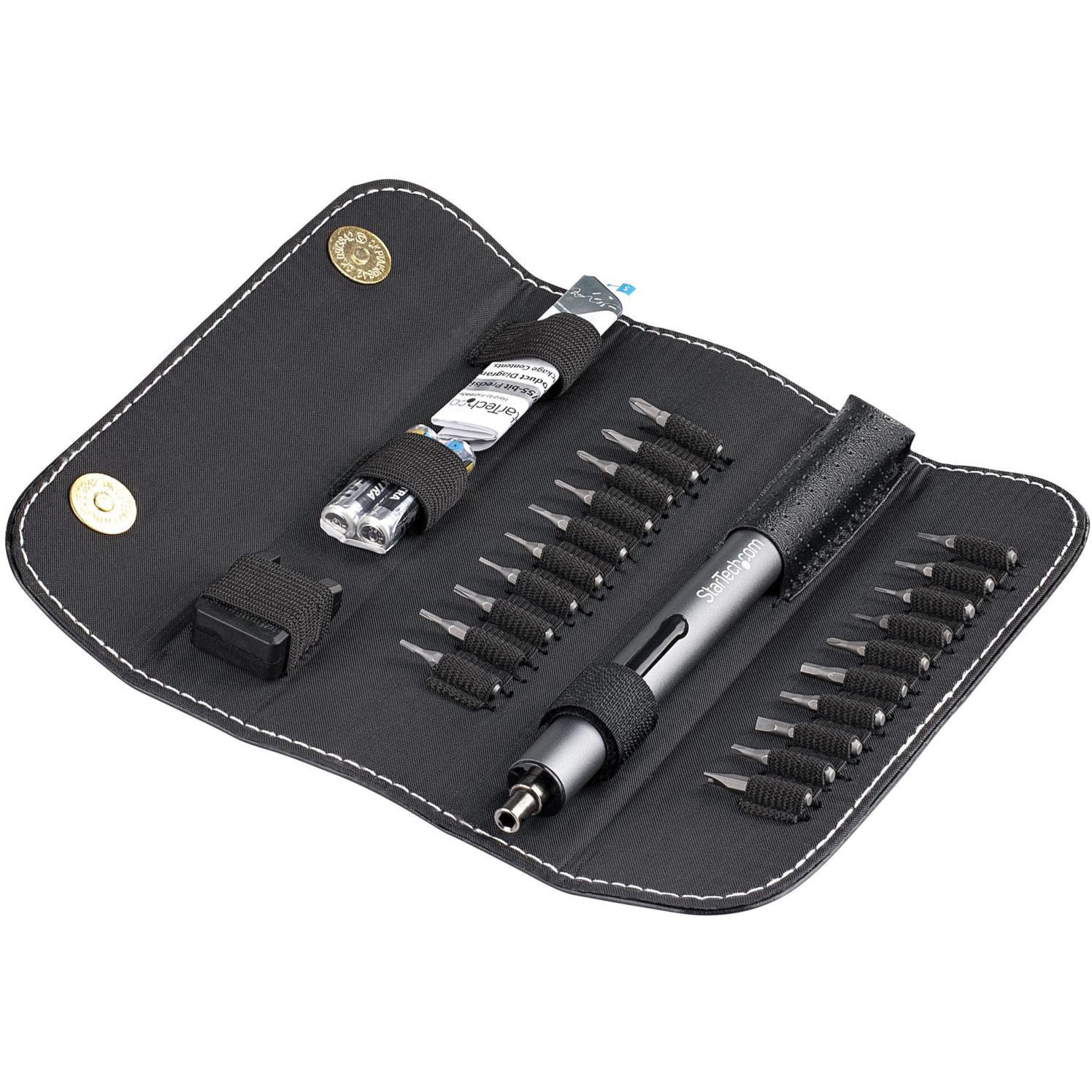 CTK20PCEDRIVE 電動精密ドライバーセット/20種ビット付属/ペン型/正逆転モード切替/LEDライト/トルク調整/単三乾電池2本付属/機器修理キット 1個 StarTech.com 【通販モノタロウ】