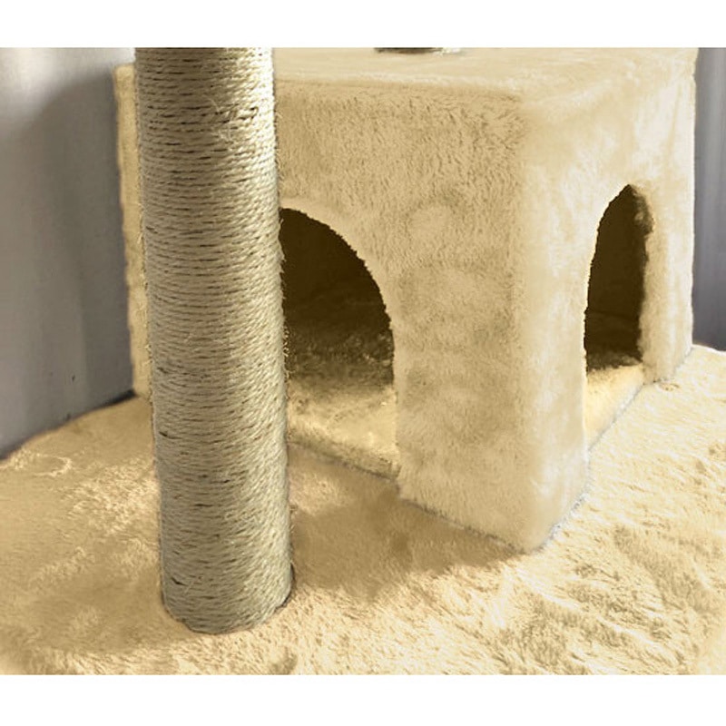 a3428610 据え置きキャットタワー ファミリー・ライフ ベージュ