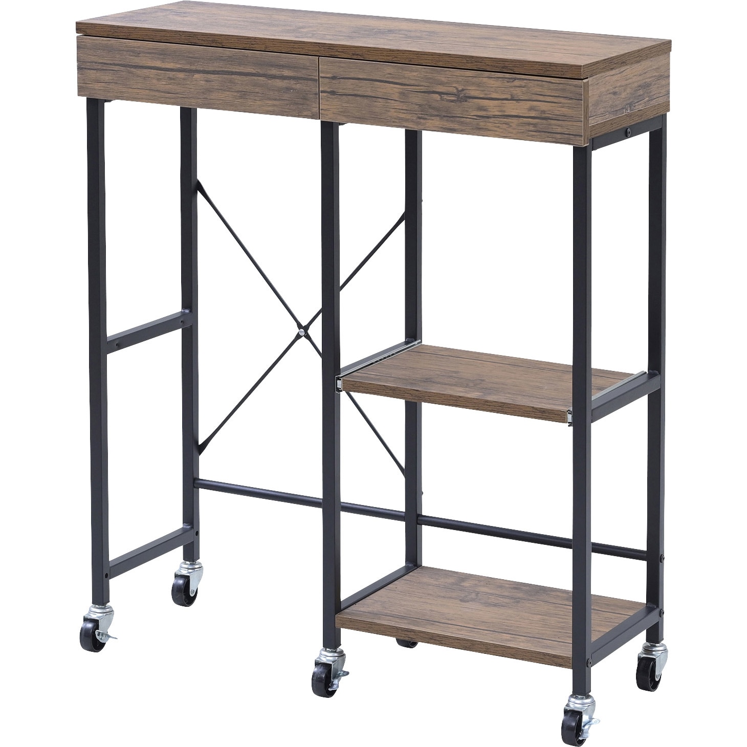 MRB-78PS(ABR/SBK) キッチンラック YAMAZEN(山善) Aブラウン(木目調)色