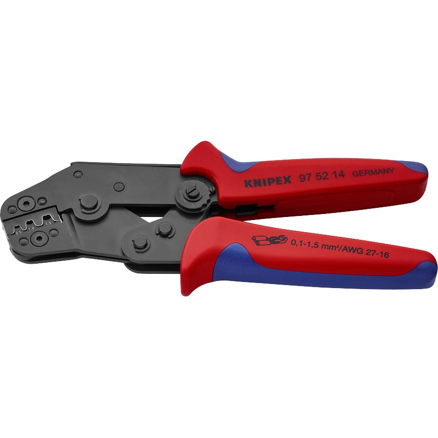9752-14 圧着ペンチ KNIPEX(クニペックス) バネ付 圧着範囲(接続端子用