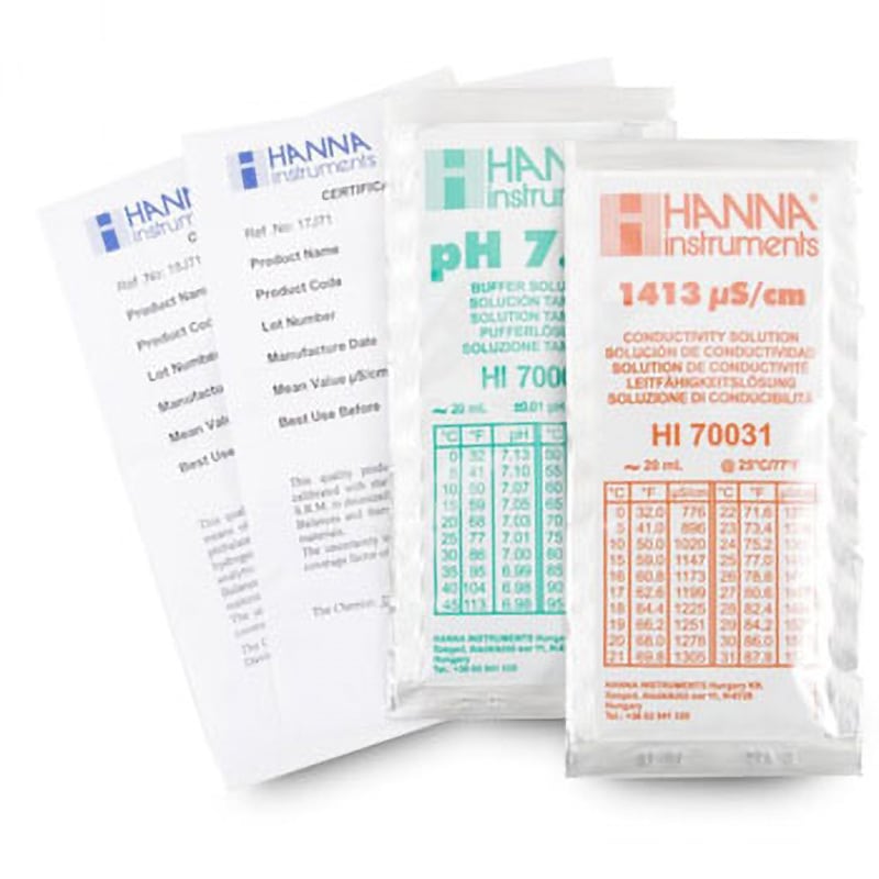 HI 77100C pH/EC標準液 (スタンダードタイプ) HANNA(ハンナインスツルメンツ・ジャパン) 証明書付  1本(20mL) HI 77100C