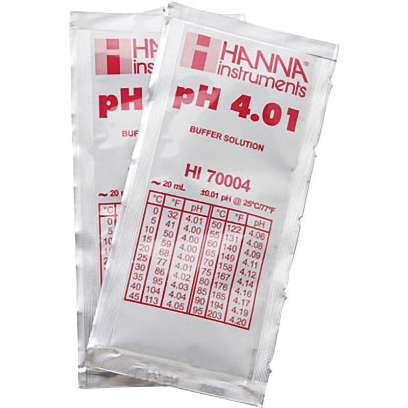 HI 70004P pH標準液 (スタンダードタイプ) HANNA(ハンナインスツルメンツ・ジャパン) pH値4.01  1セット(20mL×25袋) HI 70004P