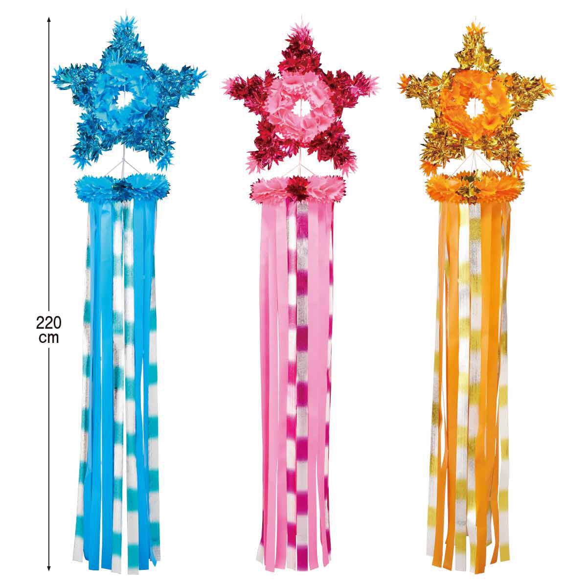 8186-364 夏の装飾品 七夕飾り スター吹き流し 1個 ストア