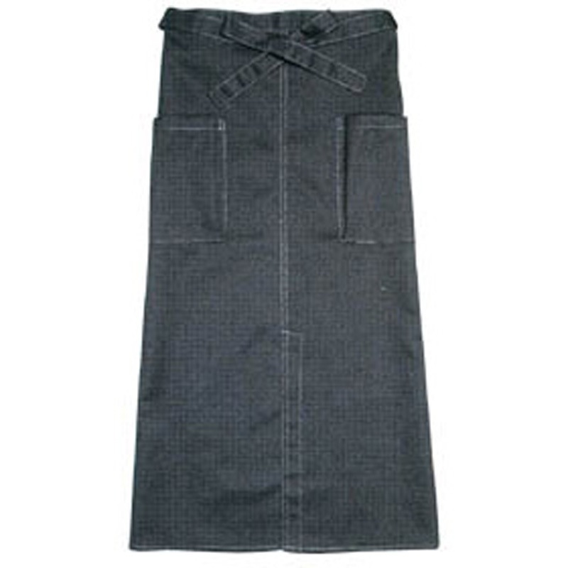 8883 黒ステッチロングエプロン cotta フリーサイズ 1枚(1枚)