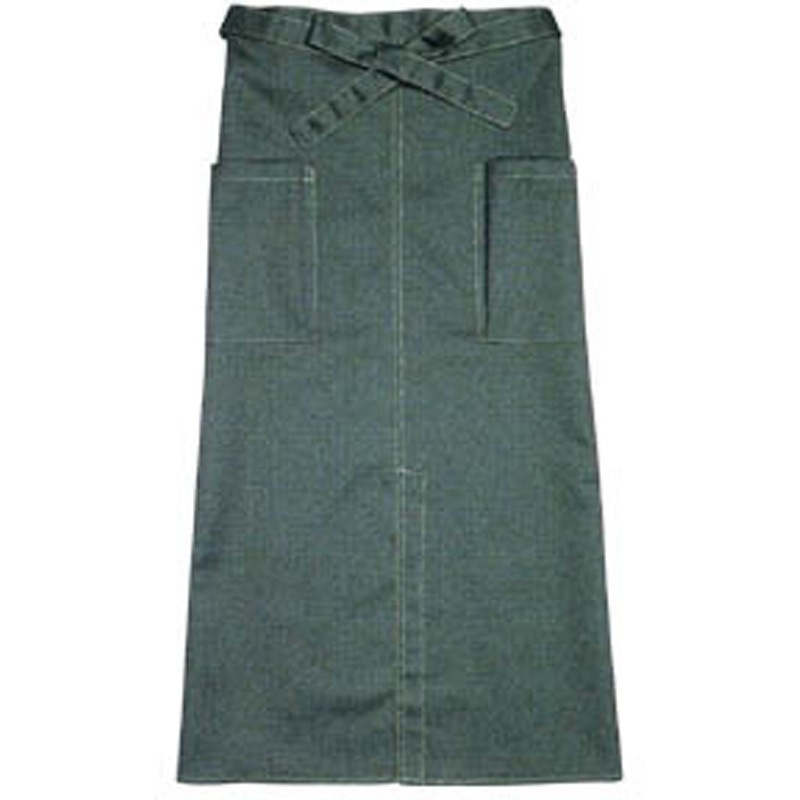 8885 緑ステッチロングエプロン cotta フリーサイズ 1枚(1枚)