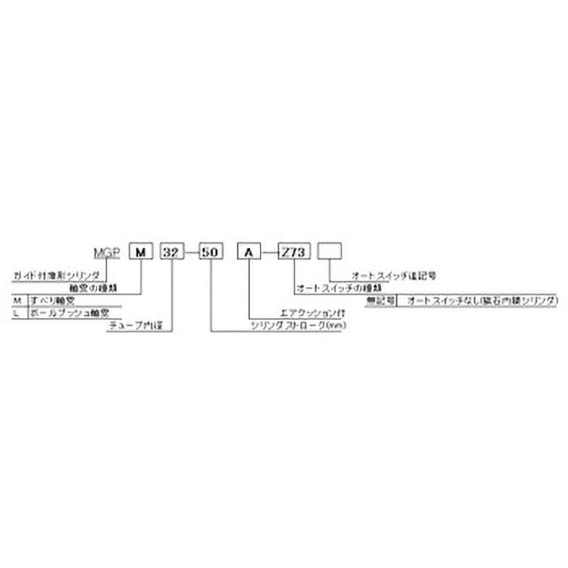 MGPL20-100AZ ガイド付薄形シリンダ(MGPL20-4～) SMC 複動式 ボールブッシュ チューブ内径20mmストローク100mm