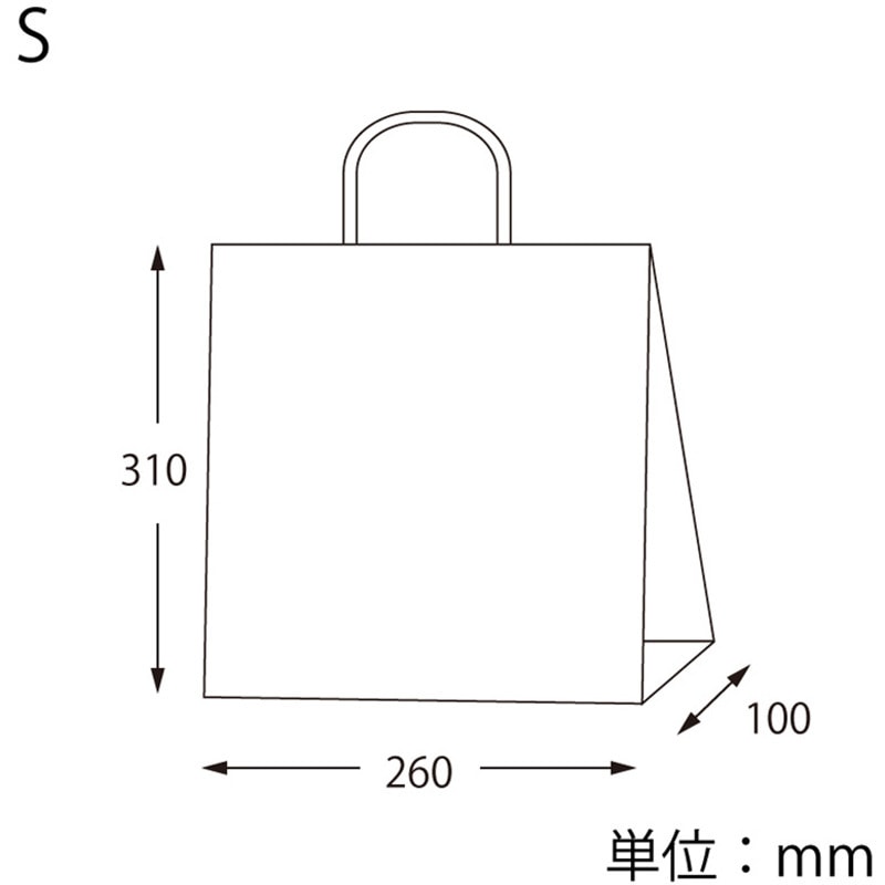 41961 25チャームバッグ S 晒白無地 cotta 幅260mm奥行100mm高さ310mm 1枚(300枚)