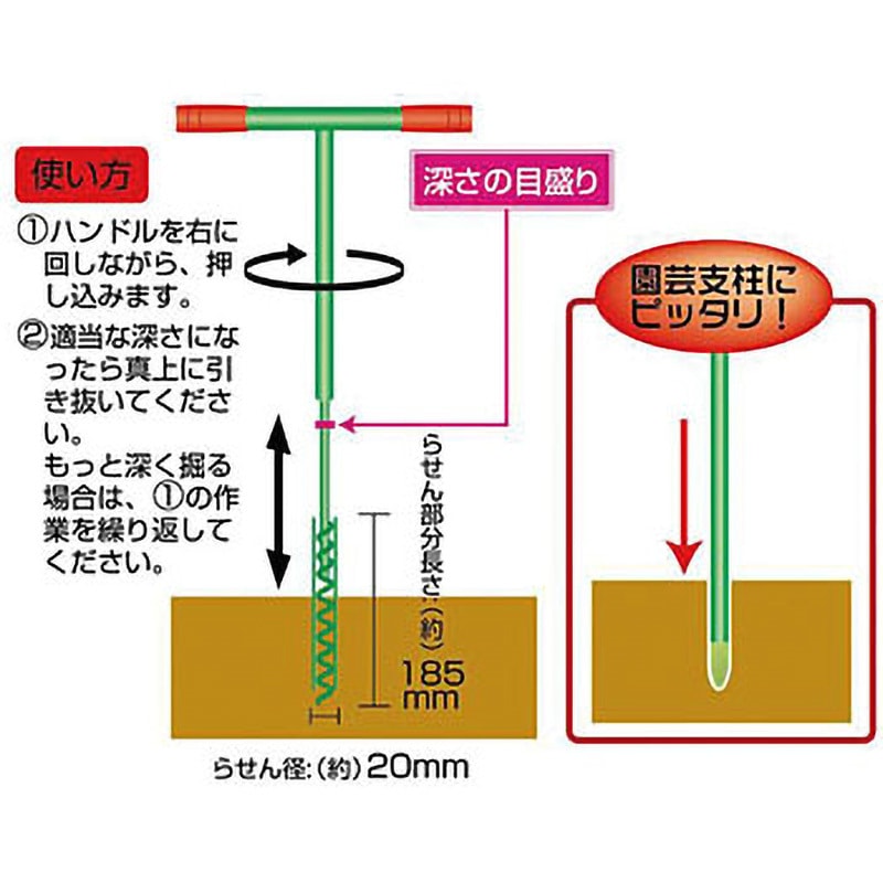 ヨドバシ.com - 小林工具 みどりの園芸 支柱穴掘り器 20Φ 760L