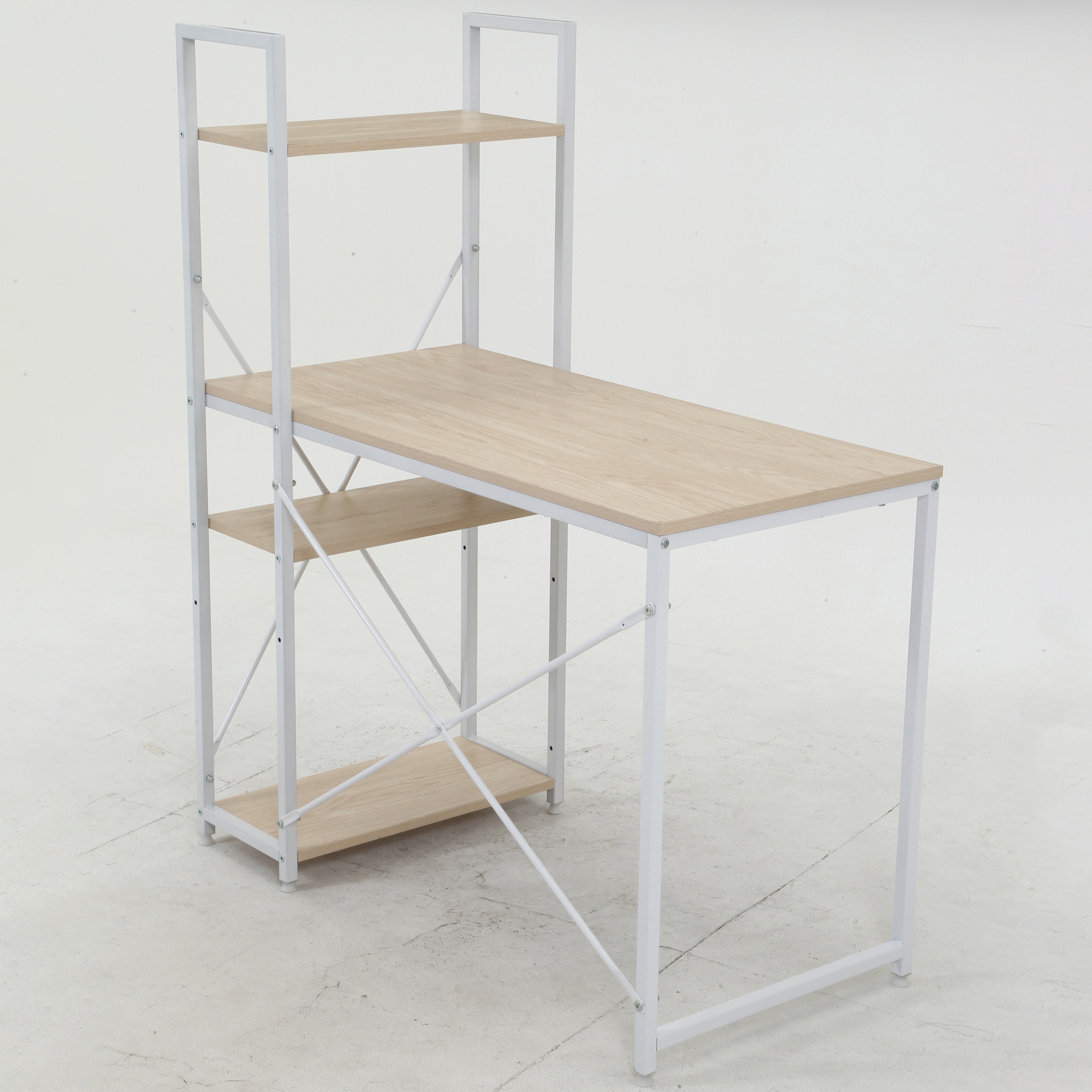 60582 ラック付きデスク アチーブOAK 1個 不二貿易 【通販モノタロウ】