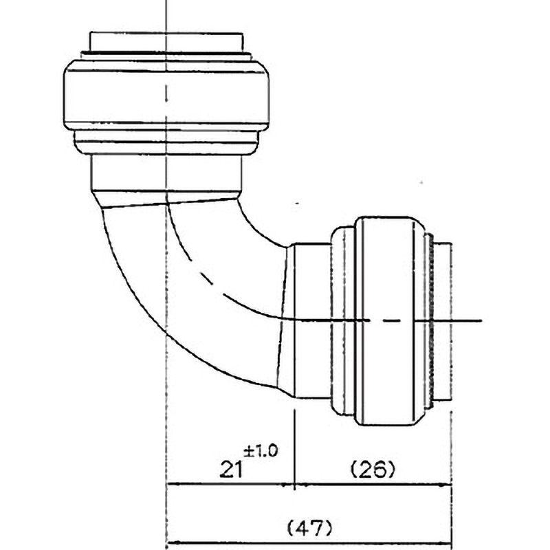 テクタッチ継手 90°エルボ 東洋フィッティング 銅管用継手(エルボ