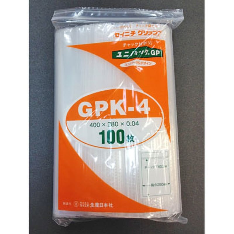 GPK-4 ユニパックGP セイニチ(生産日本社) チャック付ポリ袋 幅280mm 1