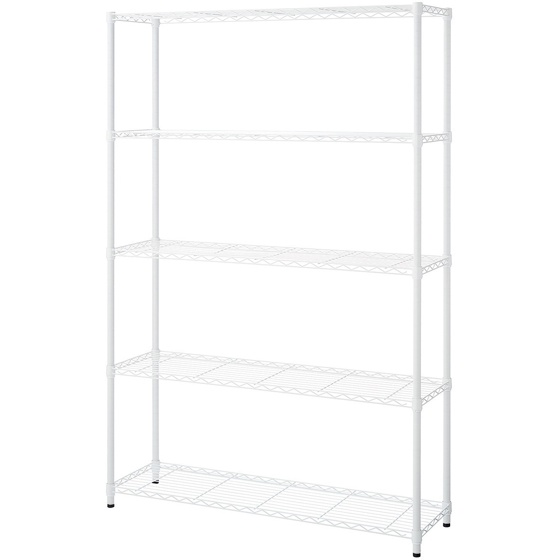 1529-315 軽量用ワイヤーラック 奥行35cm アジャスタータイプ ホワイト 高さ181cm 5段 1台 ストア・エキスプレス 【通販モノタロウ】