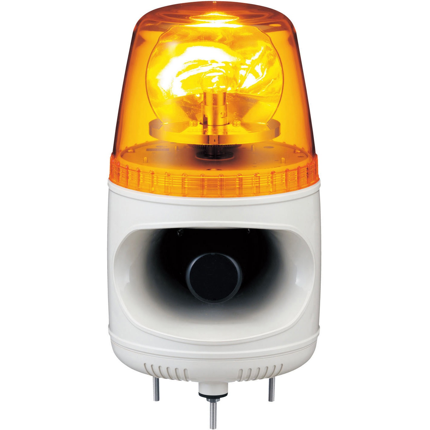 AHMCK-48Y-D ホーンスピーカー型 電子音警報器内蔵タイプ 電球回転灯 Φ135 AHMCKシリーズ(Dタイプ) シュナイダーエレクトリック 音色:サイレン 黄色   AHMCK-48Y-D