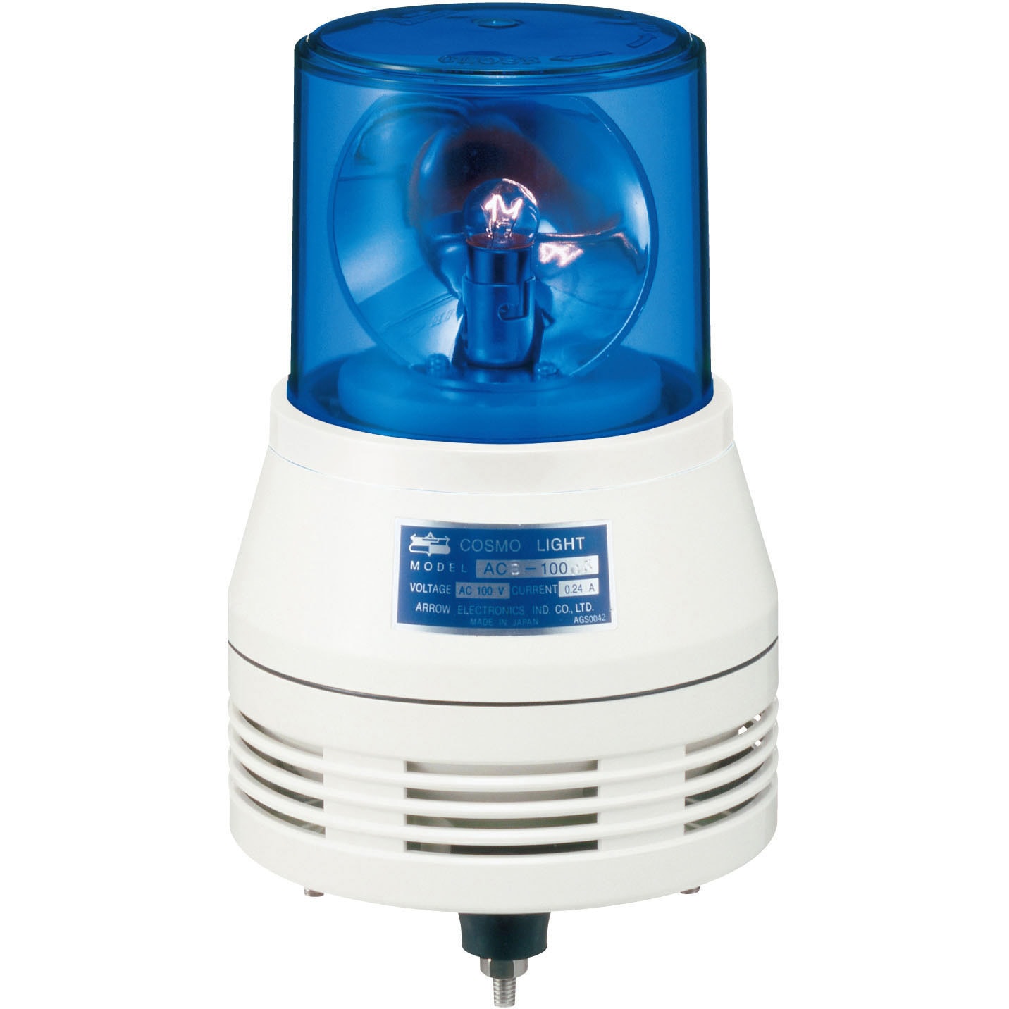ACM-24MB-D コーンスピーカー型 電子音警報器内蔵タイプ 電球回転灯 Φ110 ACAシリーズ(15音) シュナイダーエレクトリック 青色 音色:サイレン