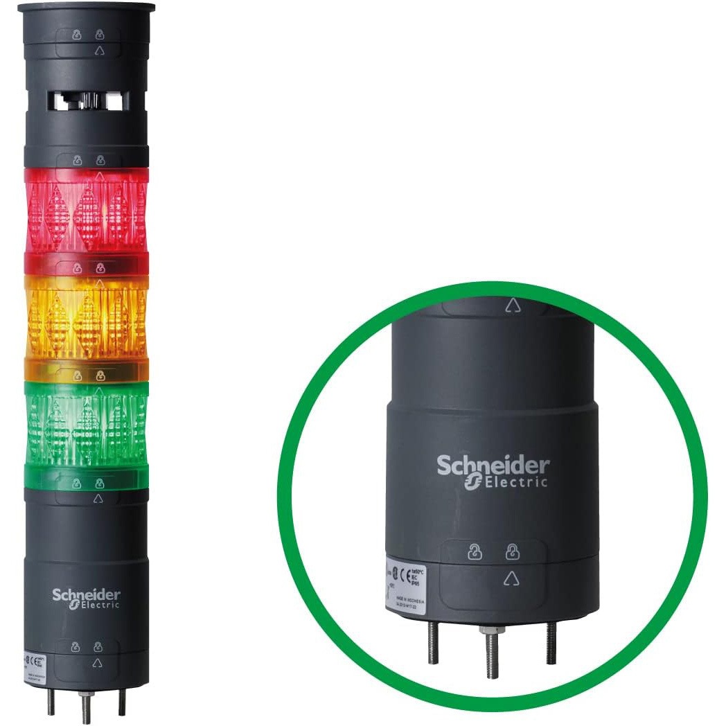 XVU6B3ROGSW 積層式LED表示灯 XVUシリーズ組立完成品 ブザー付き シュナイダーエレクトリック 3段 直付け 取付径60mm  XVU6B3ROGSW