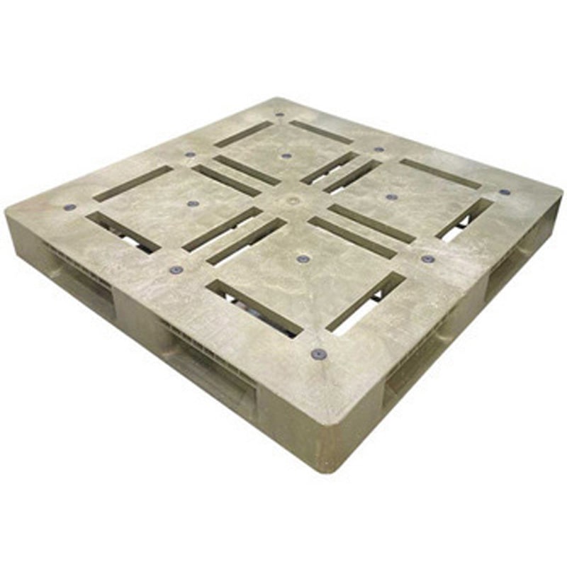 RS140 プラスチックパレット J&T環境 型式:片面使用/4方差し グレー色  1枚 RS140