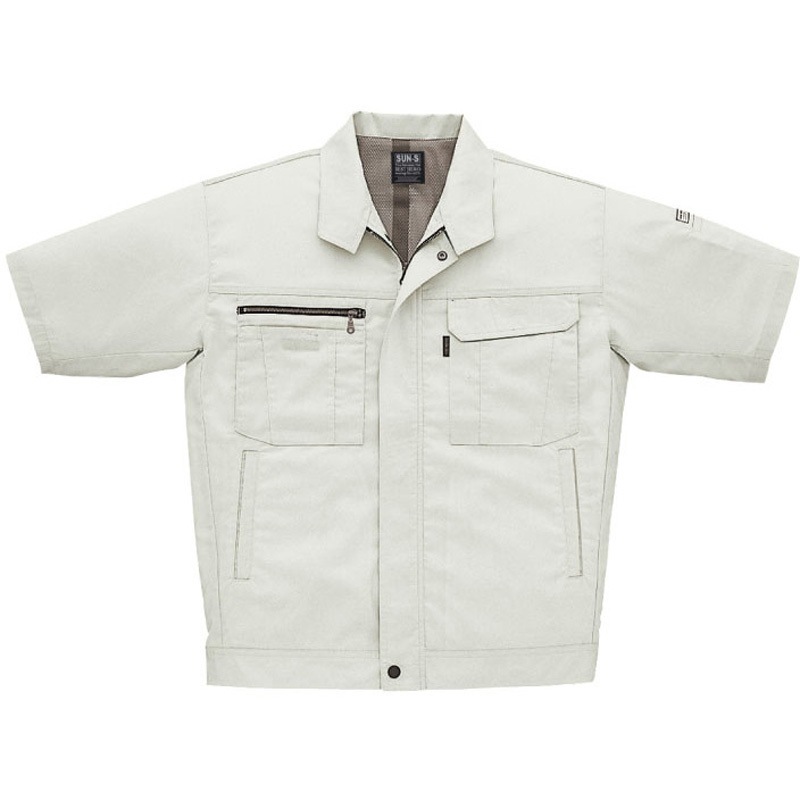 WA10310 半袖ジャンパー サンエス ストレッチ/帯電防止 アイボリー色 サイズS着丈61cm  WA10310