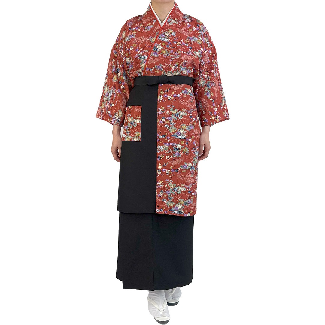 OD204 二部式きもの(上) 茶衣着 和服 ユニフォーム サーヴォ(旧:サン
