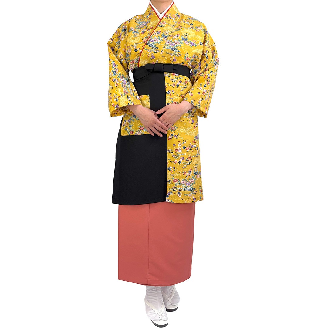 OD205 二部式きもの(上) 茶衣着 和服 ユニフォーム サーヴォ(旧:サン