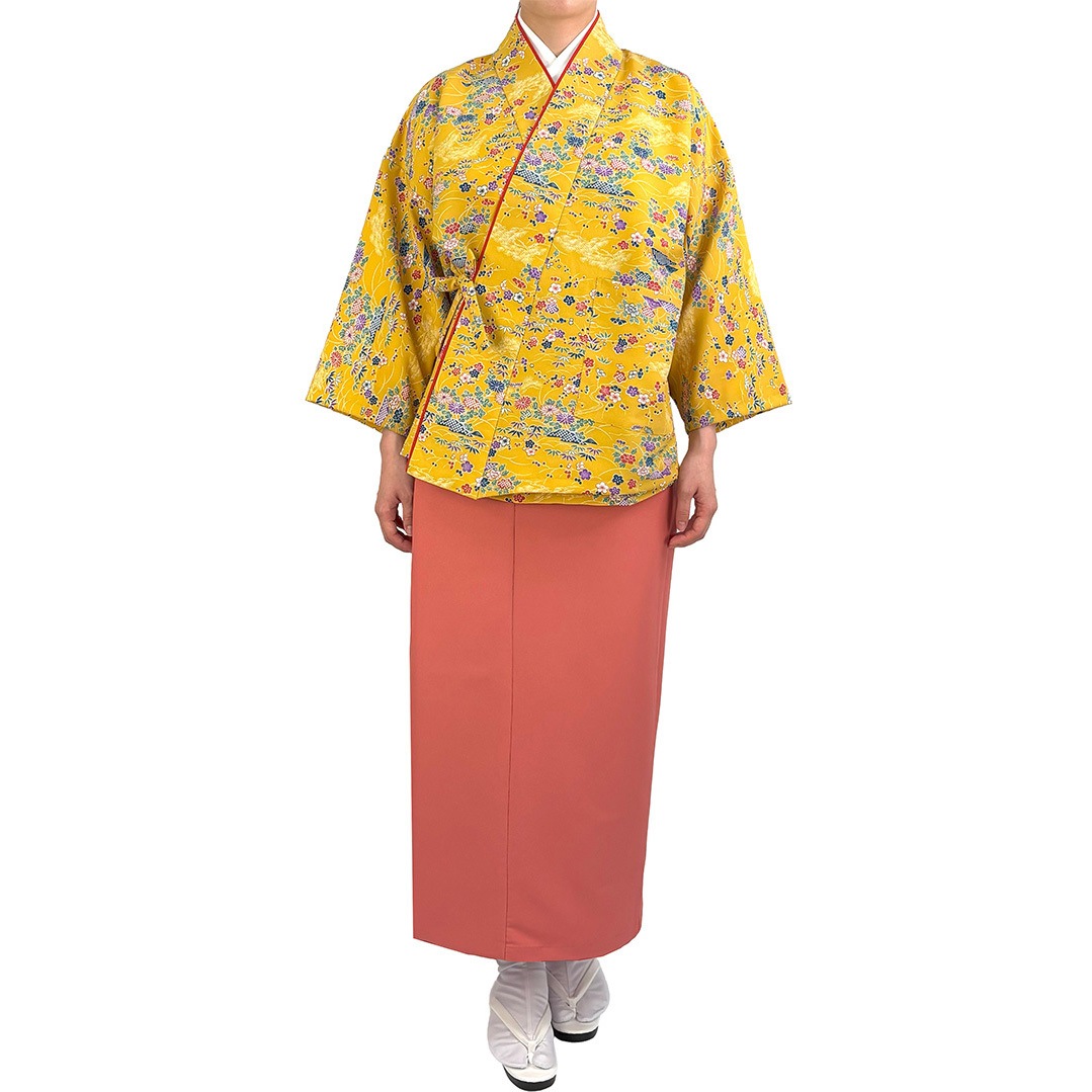 OD205 二部式きもの(上) 茶衣着 和服 ユニフォーム サーヴォ(旧:サン