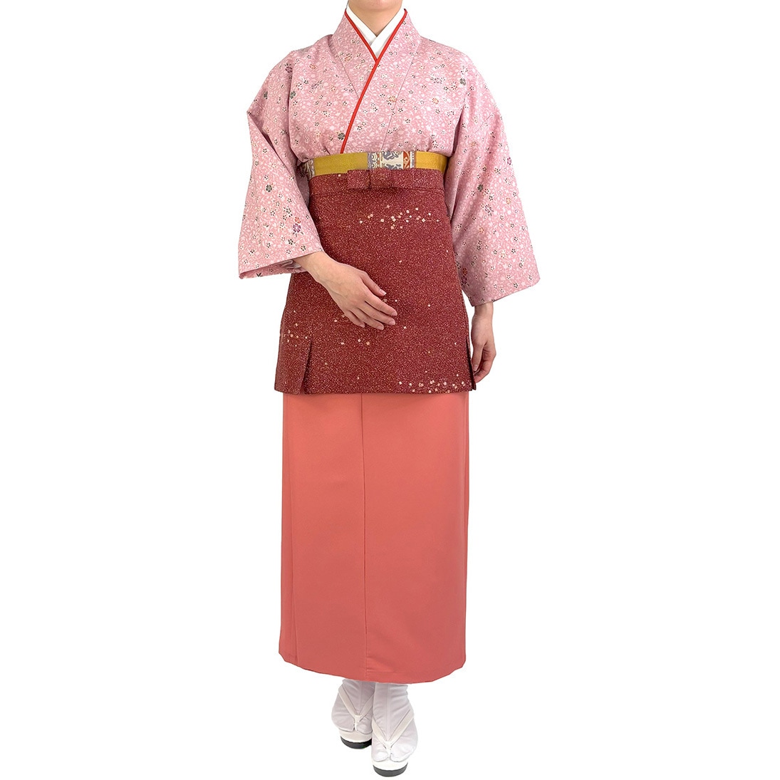 OD246 二部式きもの(上) 茶衣着 和服 ユニフォーム サーヴォ(旧:サン