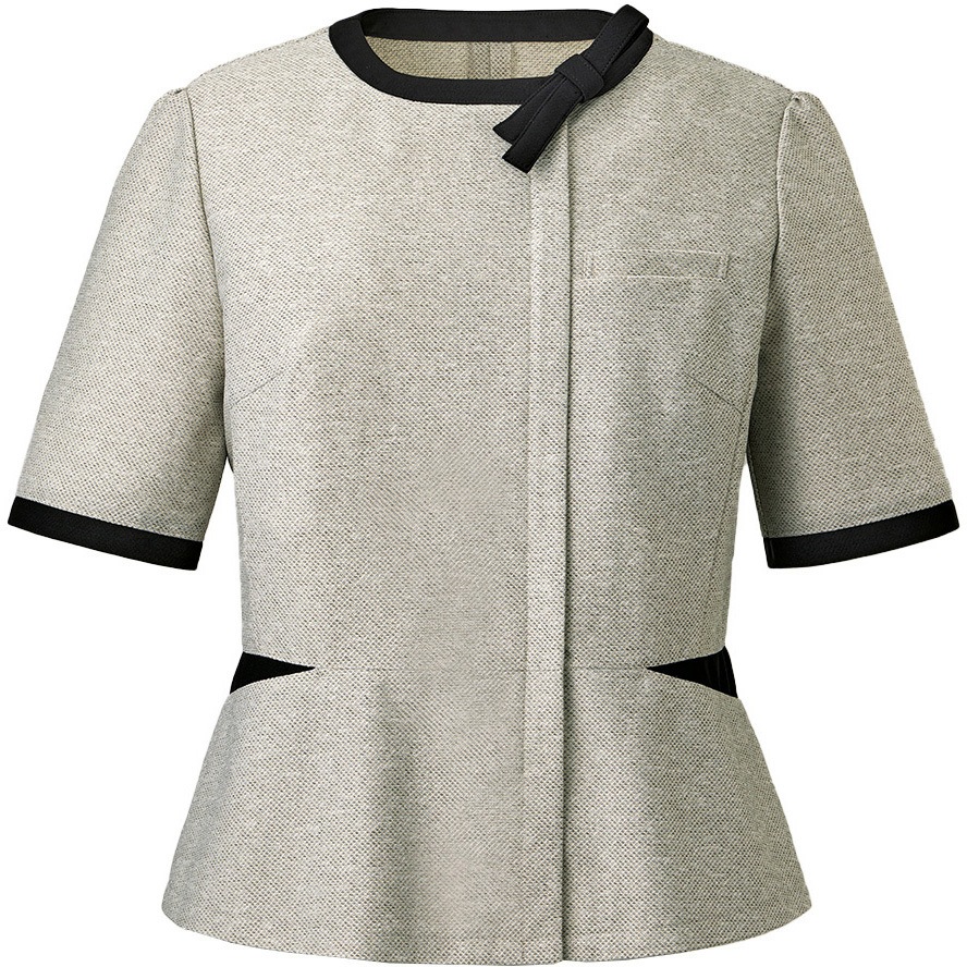 GOBL-2502-A7 [半袖]オーバーブラウス サーヴォ(旧:サンペックスイスト) GRACE KNIT/ グレイス・ニット 高通気 ベージュ色 サイズ5  GOBL-2502-A7