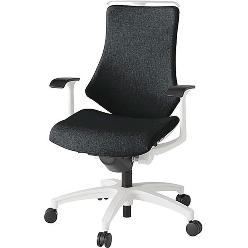 KG-135SAH-W9T1 エフチェア クロスハイバック 固定肘 ハンガー付<配送時組立サービス付> イトーキ 組立・設置・取付 ナイロン双輪キャスター ホワイト  KG-135SAH-W9T1