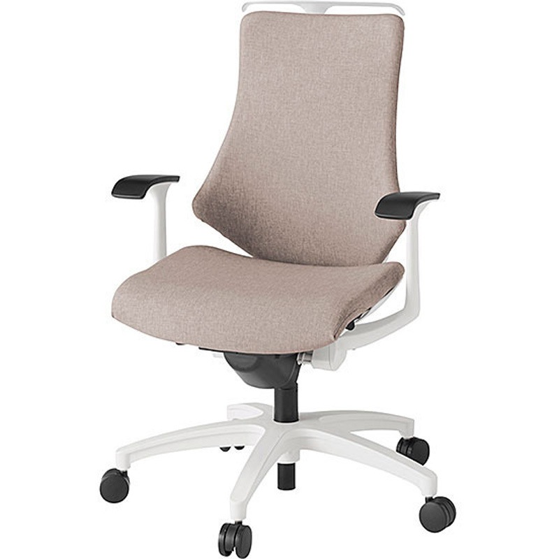 KG-135SAH-W9F6 エフチェア クロスハイバック 固定肘 ハンガー付<配送時組立サービス付> イトーキ 組立・設置・取付 ナイロン双輪キャスター ホワイト  KG-135SAH-W9F6