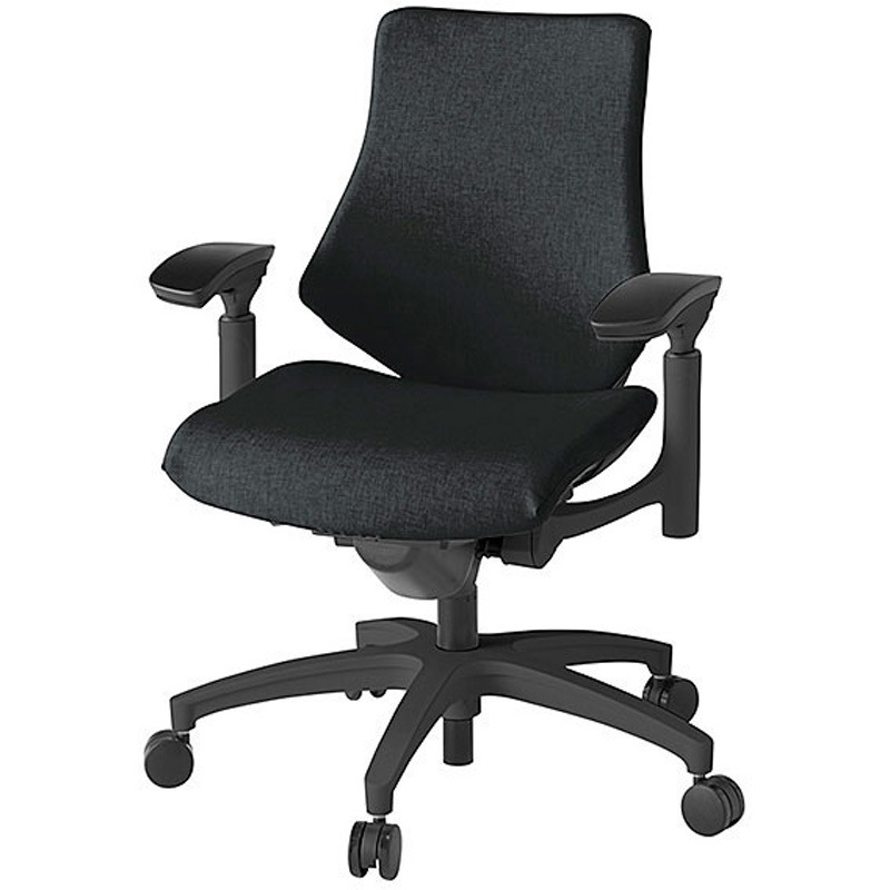 KG147SAM-T1T1 エフチェア クロスローバック 可動肘付<配送時組立サービス付> イトーキ 組立・設置・取付 抵抗付ウレタン双輪キャスター ブラック  KG147SAM-T1T1