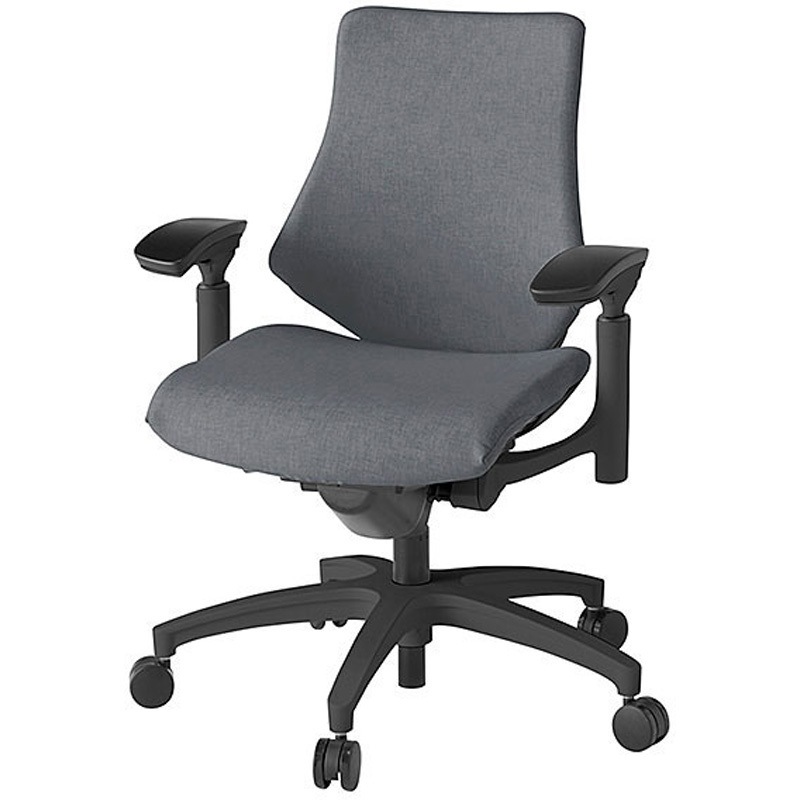 KG-147SA-T1T3 エフチェア クロスローバック 可動肘付<配送時組立サービス付> イトーキ 組立・設置・取付 ナイロン双輪キャスター ブラック  KG-147SA-T1T3