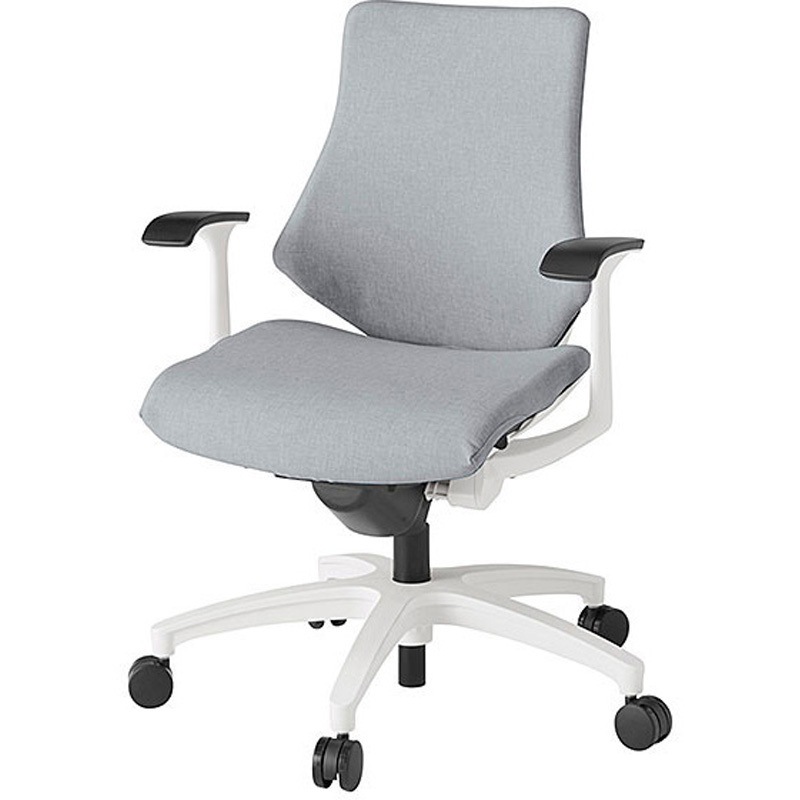 KG-145SA-W9T7 エフチェア クロスローバック 固定肘付<配送時組立サービス付> イトーキ 組立・設置・取付 ナイロン双輪キャスター ホワイト  KG-145SA-W9T7