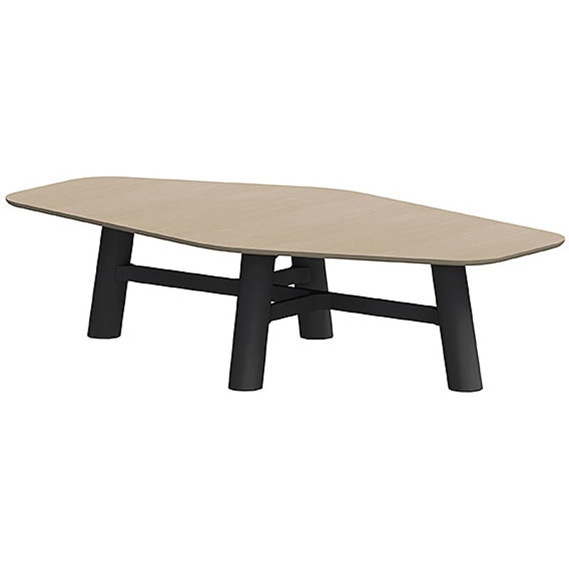 CBT-306LAMN-258 セントラ 異形テーブルW3000 ×D1600<配送時組立サービス付> イトーキ 組立・設置・取付 Mオーク サテンオフブラック 高さ720mm幅3000mm  CBT-306LAMN-258