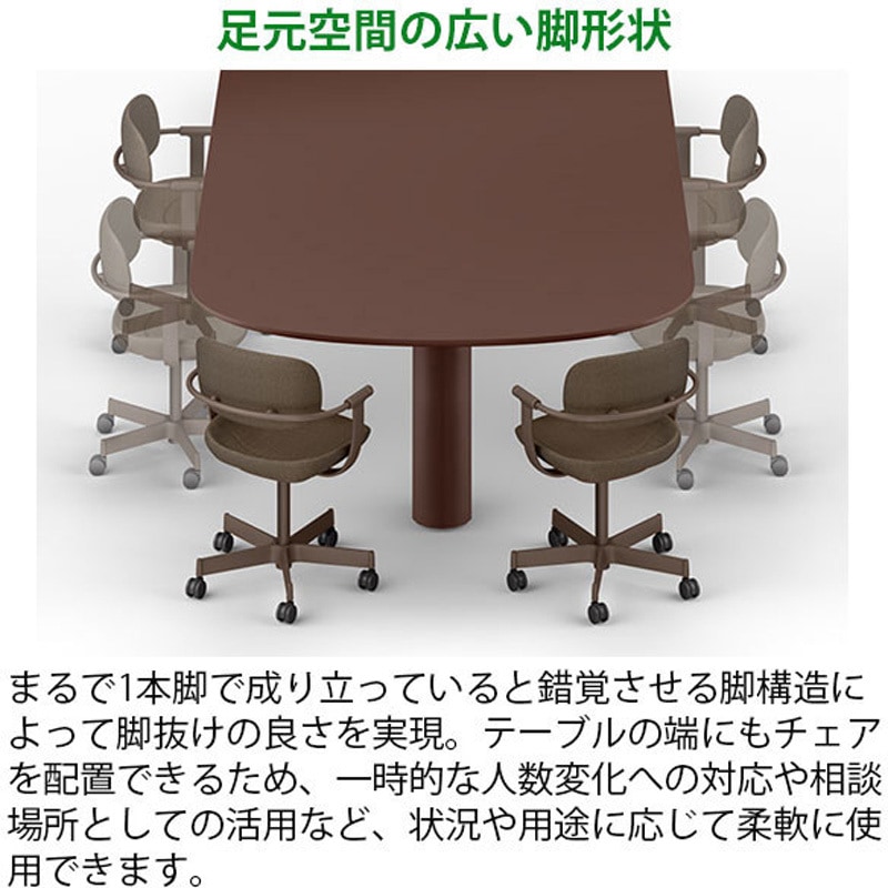 CBT-406LAMN-356 セントラ 異形テーブルW4000 ×D1600<配送時組立サービス付> イトーキ 組立・設置・取付 インディアナウォールナット サテンボルドー 高さ720mm  CBT-406LAMN-356