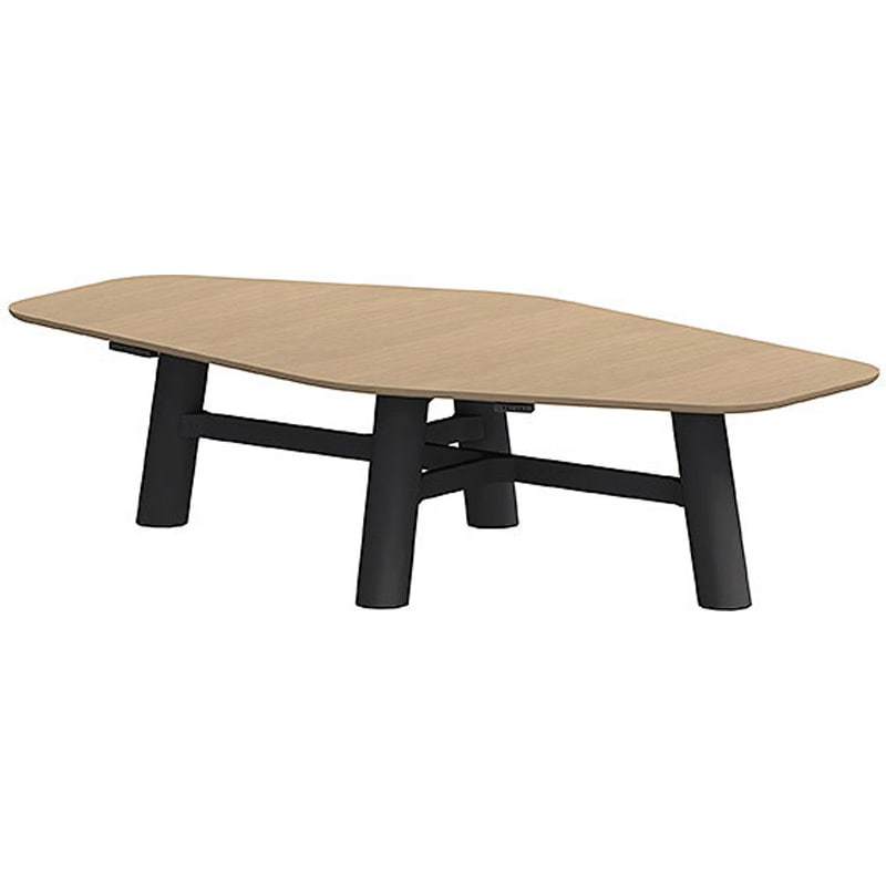 CBT-306LAMW-257 セントラ 異形テーブル 配線ありW3000 ×D1600<配送時組立サービス付> イトーキ 組立・設置・取付 Mウォールナット サテンオフブラック 高さ720mm  CBT-306LAMW-257