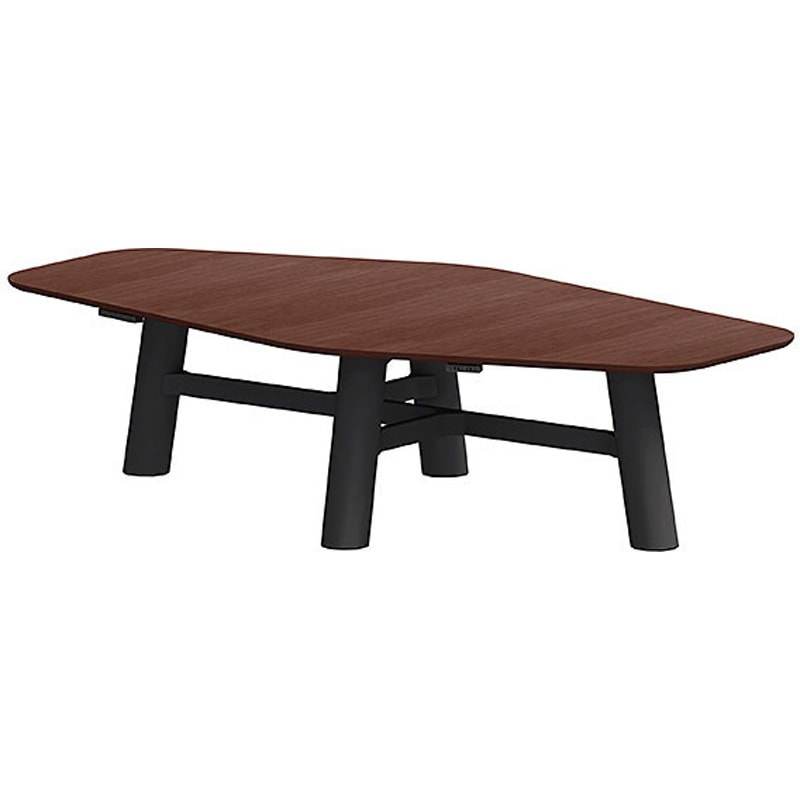 CBT-306LAMW-256 セントラ 異形テーブル 配線ありW3000 ×D1600<配送時組立サービス付> イトーキ 組立・設置・取付 インディアナウォールナット サテンオフブラック  CBT-306LAMW-256