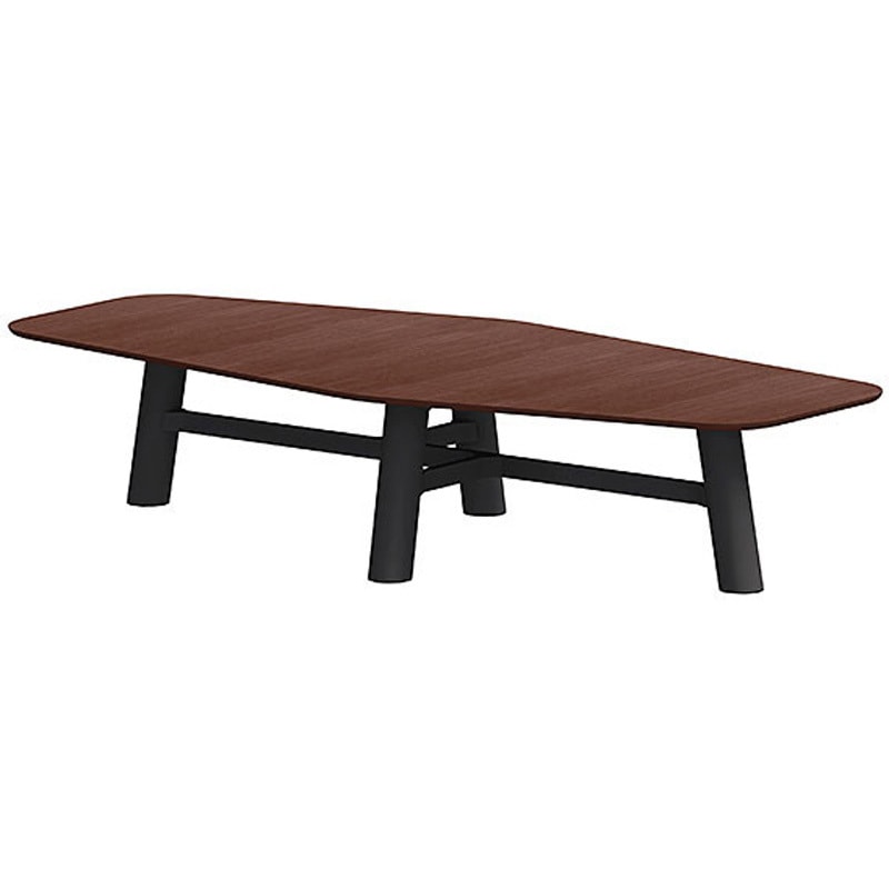 CBT-366LAMN-256 セントラ 異形テーブルW3600 ×D1600<配送時組立サービス付> イトーキ 組立・設置・取付 インディアナウォールナット サテンオフブラック  CBT-366LAMN-256