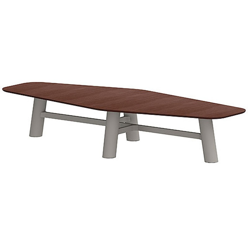 CBT-406LAMN-756 セントラ 異形テーブルW4000 ×D1600<配送時組立サービス付> イトーキ 組立・設置・取付 インディアナウォールナット サテンホワイトグレー  CBT-406LAMN-756