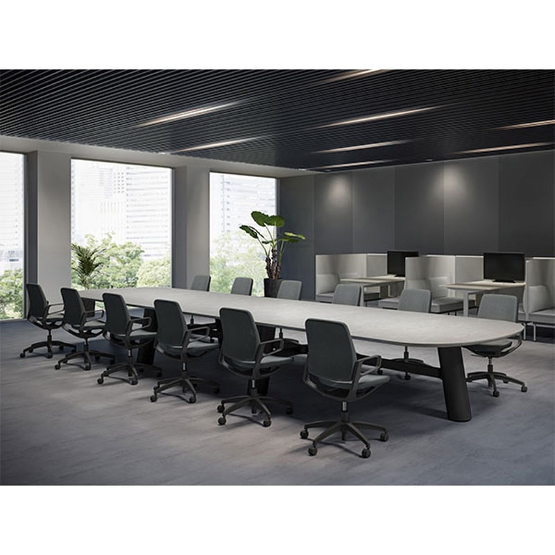 CBT-246LRMN-256 セントラ 両R型テーブルW2400×D1600<配送時組立サービス付> イトーキ 組立・設置・取付 インディアナウォールナット サテンオフブラック  CBT-246LRMN-256