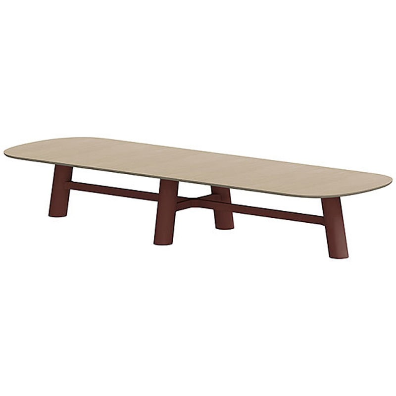 CBT-444LRMN-358 セントラ 両R型テーブルW4400×D1400<配送時組立サービス付> イトーキ 組立・設置・取付 Mオーク サテンボルドー 高さ720mm  CBT-444LRMN-358