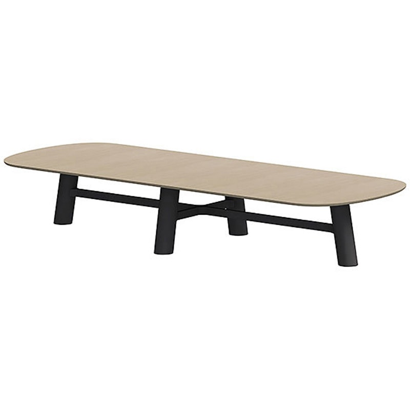 CBT-446LRMN-258 セントラ 両R型テーブルW4400×D1600<配送時組立サービス付> イトーキ 組立・設置・取付 Mオーク サテンオフブラック 高さ720mm  CBT-446LRMN-258デスク・テーブル