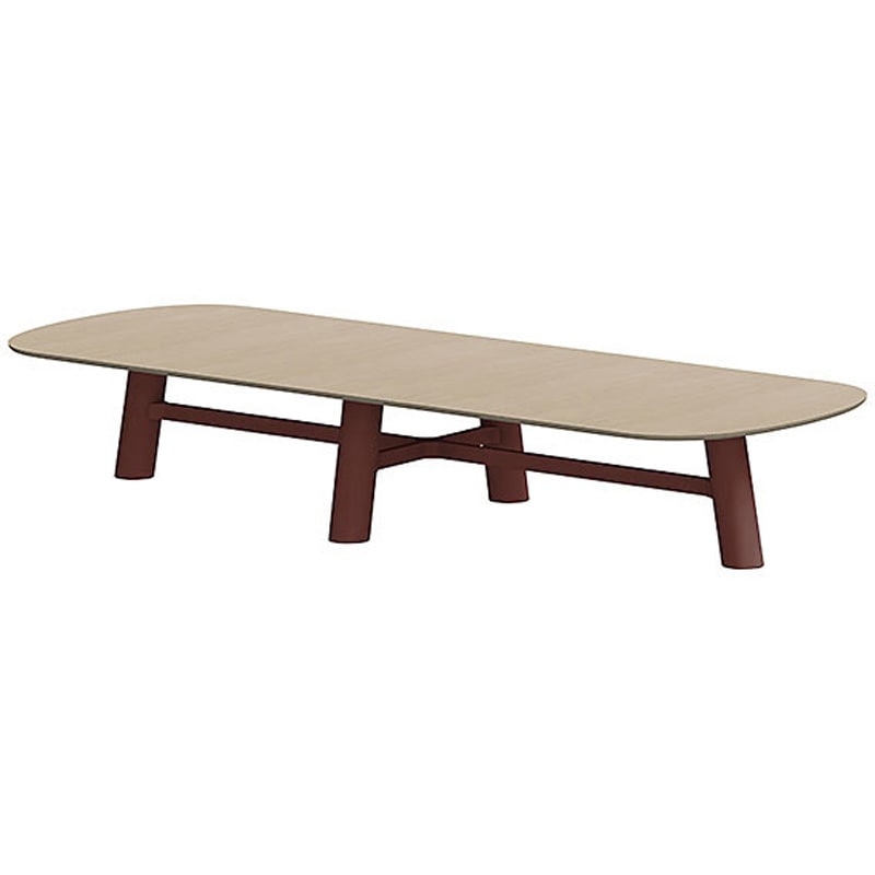 CBT-446LRMN-358 セントラ 両R型テーブルW4400×D1600<配送時組立サービス付> イトーキ 組立・設置・取付 Mオーク サテンボルドー 高さ720mm  CBT-446LRMN-358